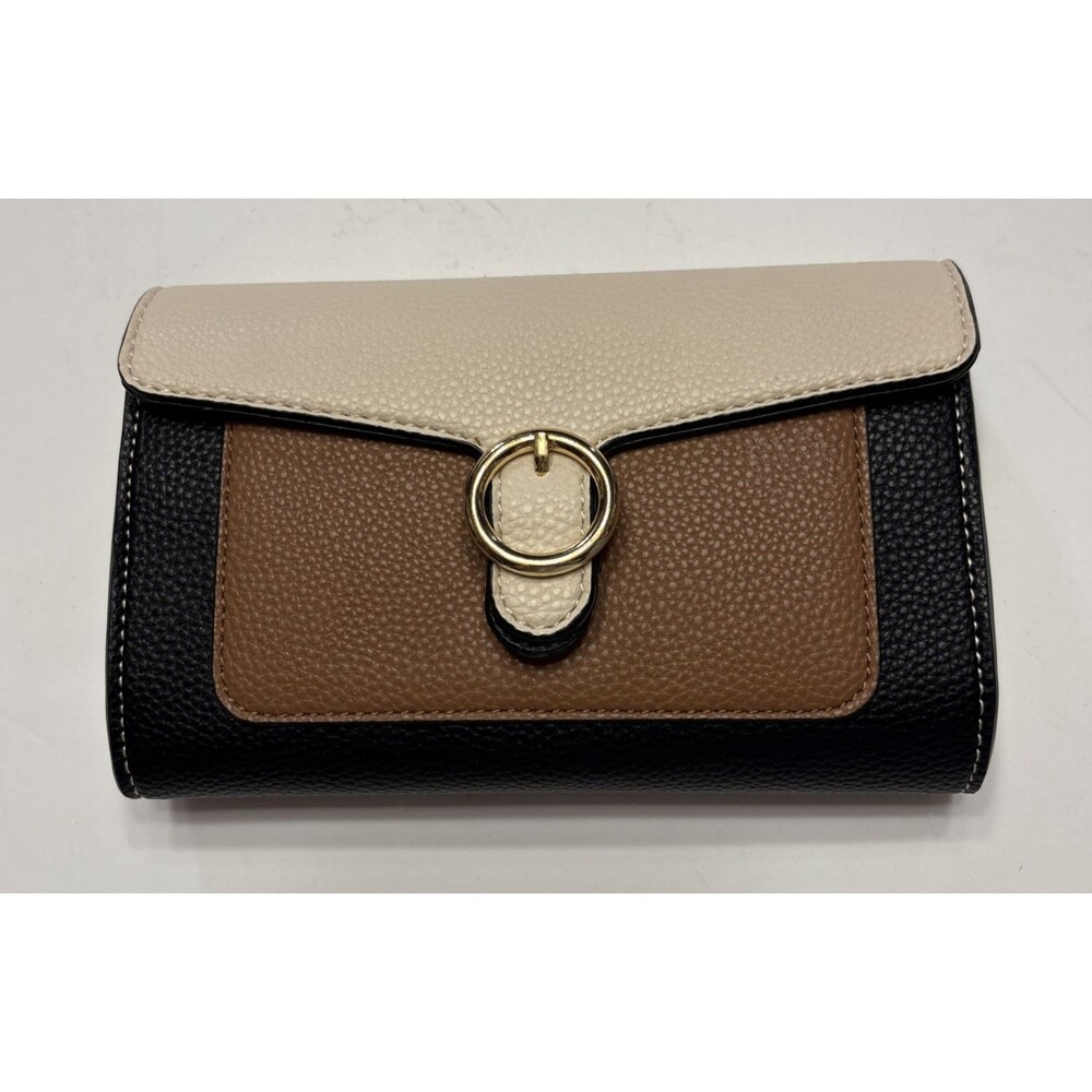 Nanette Lepore Colorblock Flap Clutch Wallet Faux Leather